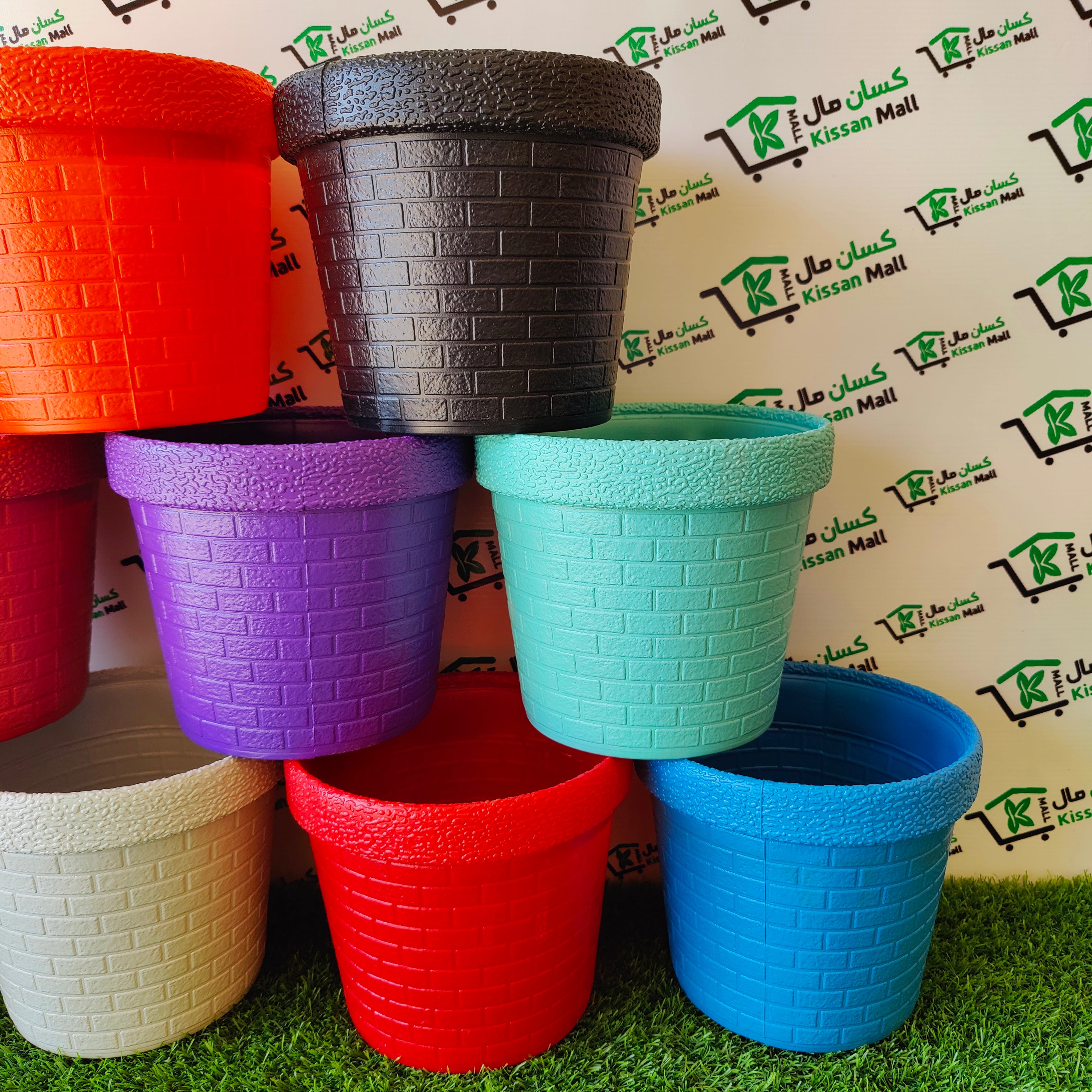 Colorful Flower Pots 8 inch - Kissan Mall 