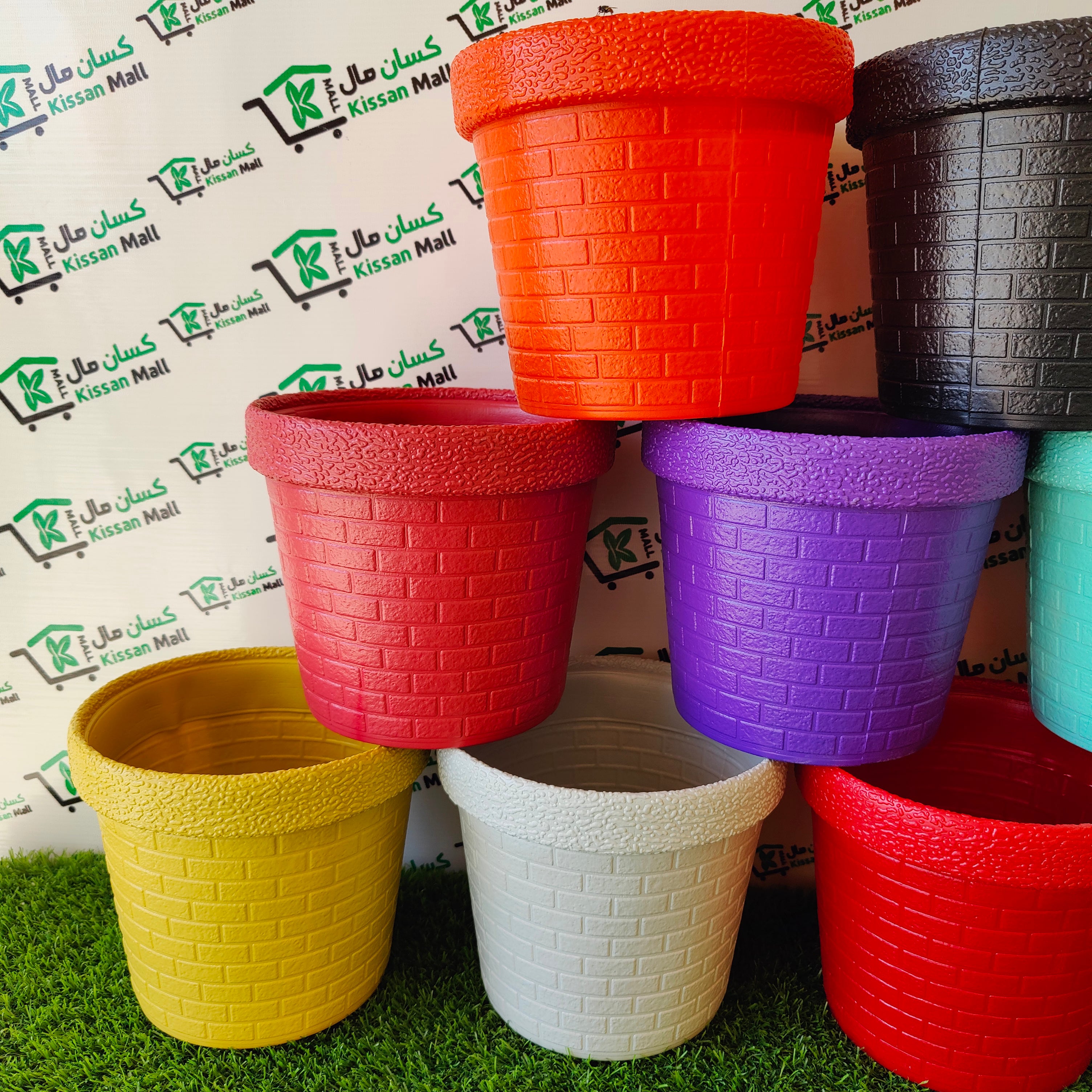 Colorful Flower Pots 8 inch - Kissan Mall 