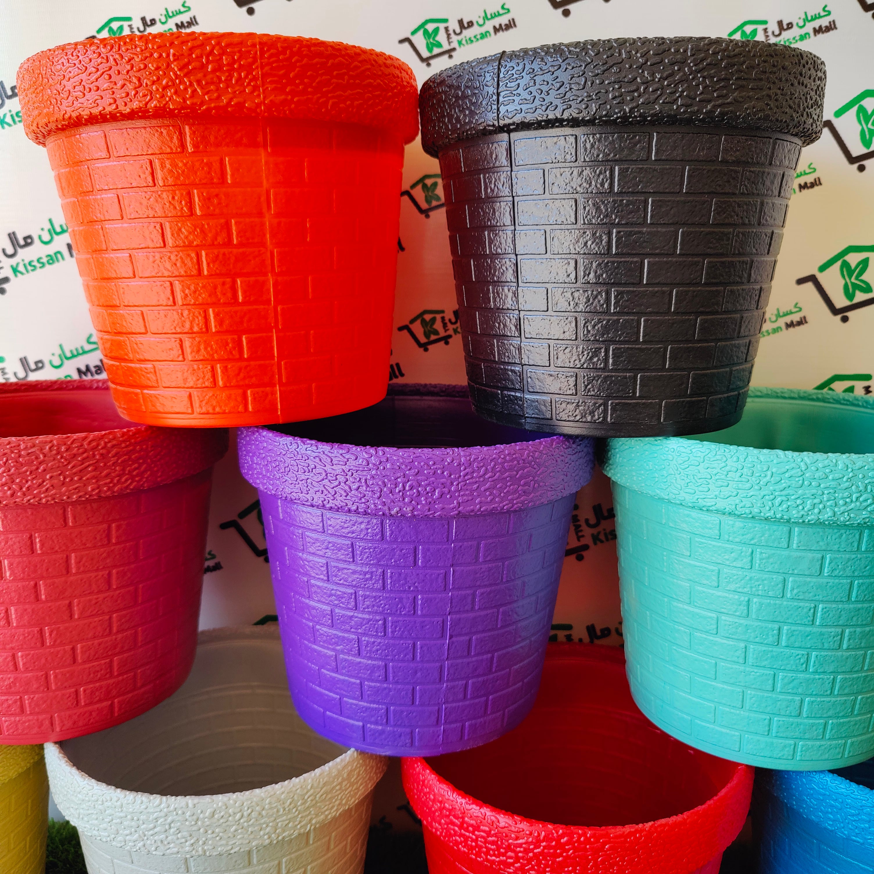 Colorful Flower Pots 8 inch - Kissan Mall 