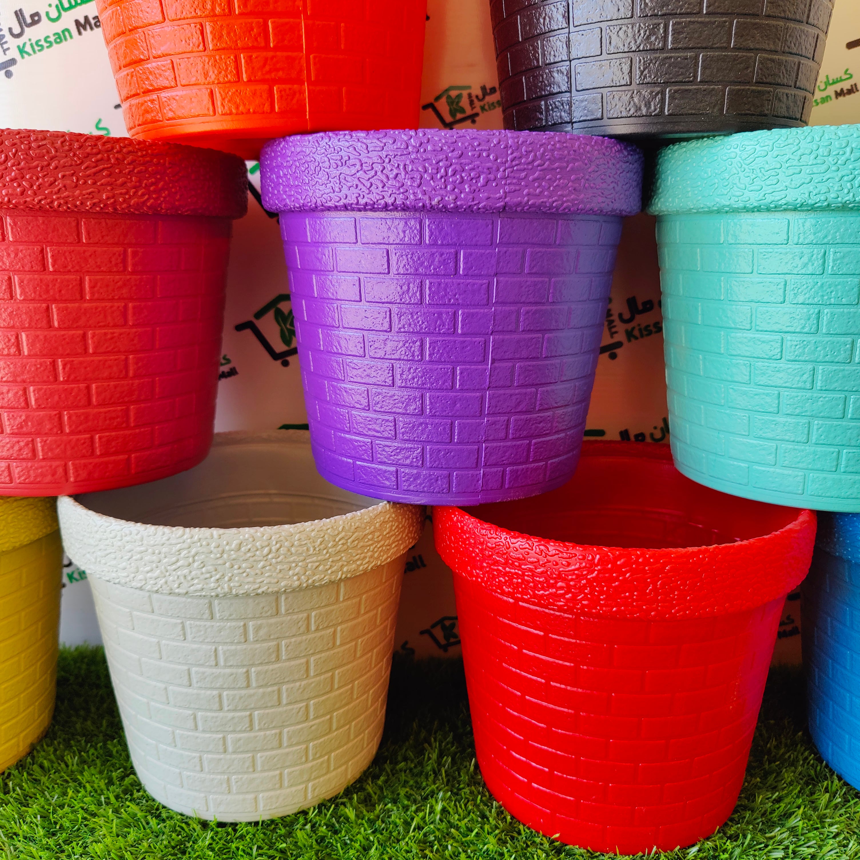 Colorful Flower Pots 8 inch - Kissan Mall 